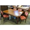 Image 2 : ANTIQUE VICTORIAN OAK DINING TABLE + 4 VICTORIAN CHAIRS
