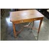 Image 1 : ANTIQUE TIGER OAK SINGLE DRAWER TABLE