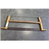 Image 2 : ANTIQUE CANADIAN MADE BOW SAW WITH ORIGINAL LABEL