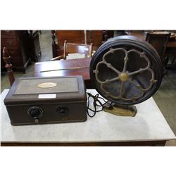 ATWATER KENT MODEL-E RADIO AND WOOD CONE SPEAKER