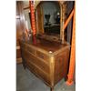 Image 1 : ANTIQUE 5-DRAWER DRESSER WITH MIRRROR