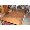 Image 2 : ANTIQUE OAK DRAWLEAF DINING TABLE AND SIX CHAIRS BY STRATHROY FURNITURE