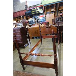 ANTIQUE MAHOGANY SINGLE SIZE POSTER BED FRAME