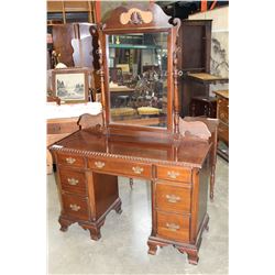 ANTIQUE MAHOGANY VANITY WITH MIRROR