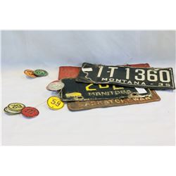 VINTAGE LICENCE PLATES 1920-1930 AND 1950 TO 1960 YEAR TAGS