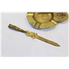Image 2 : TRENCH ART LETTER OPENER AND BRASS ASHTRAY WITH SECOND DRAGONS BADGE
