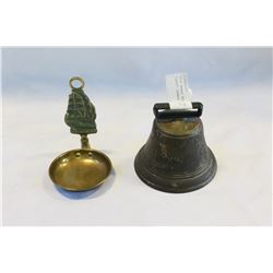 1878 BRASS BELL AND BRASS SHIP CHANGE DISH