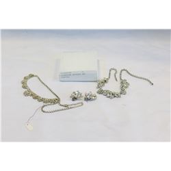 RHINESTONE NECKLACE AND EARRINGS