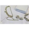 Image 2 : RHINESTONE NECKLACE AND EARRINGS