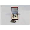 Image 1 : EARLY STERLING AND ENAMEL PIN AND EARRING SET
