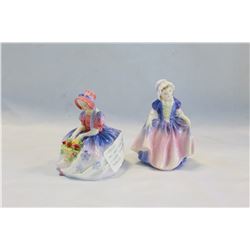 TWO SMALL ROYAL DOULTON FIGURES DINKY DO AND MONICA
