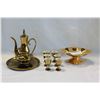 Image 1 : LUSTRE WARE TEASET ON TRAY AND MINT DISH