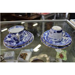 TWO ROYAL CROWN DERBY 3-PIECE TEA SETS