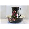 Image 2 : ANTIQUE HAND PAINTED JUG + BOWL SET