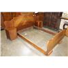 Image 2 : ANTIQUE OAK DOUBLE BEDFRAME AND MATCHING NIGHTSTANDS