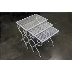 WHITE METAL NESTING TABLE SET