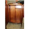 Image 3 : ANTIQUE BURLED WALNUT 2 DOOR CABINET WARDROBE W/ BASE