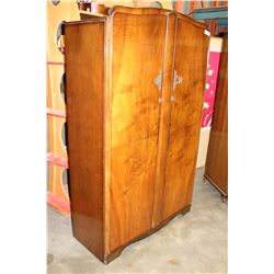 ANTIQUE 2-DOOR WALNUT WARDROBE