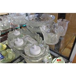 EARLY CUT GLASS MATCHING SRVING PIECES