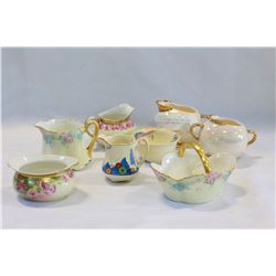 LOT OF ANTIQUE CHINA AND HAND PAINTED CREAM AND SUGAR SETS