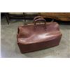 Image 1 : ANTIQUE BROWN LEATHER DOCTORS BAG WITH BRASS LOCKING TABS