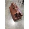 Image 2 : ANTIQUE BROWN LEATHER DOCTORS BAG WITH BRASS LOCKING TABS