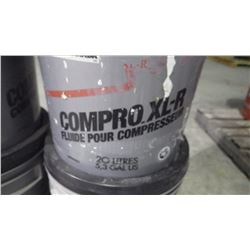 4 pails Petrocan compro XL-R supercut 45 compressor and hydraulic fluid