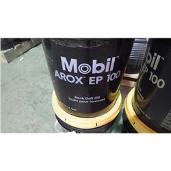4 - 18.9 litre pails of Mobile Airox EP100 Rock Drill oil / hydraulic oil