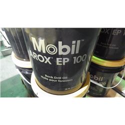 4 - 18.9 litre pails of Mobile Airox EP100 Rock Drill oil / hydraulic oil