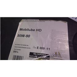 205 litre Mobilube HD 80-W90 gear lube