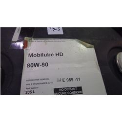 205 litre Mobilube HD 80-W90 gear lube