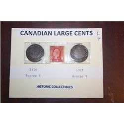 CANADIAN LARGE CENT/STAMP COLLECTION
