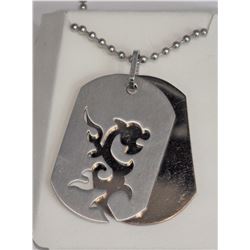 Stainless Steel Men's Dragon Dogtag Pendant with chain Retail $100