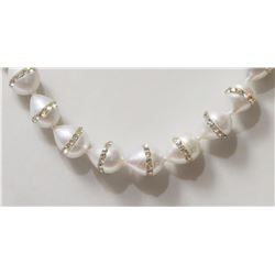 Freshwater Pearl Crystal Necklace with Sterling Silver Clasp Retail $300