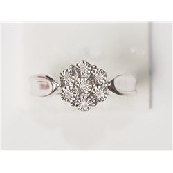 Sterling Silver 7 Diamond Ring Retail $200