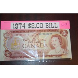 1974 $2 DOLLAR BILL