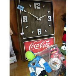 2 MUPPET DOLLS/VINTAGE COCA COLA CLOCK