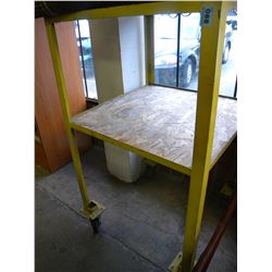 YELLOW 4 WHEEL ROLLING CART