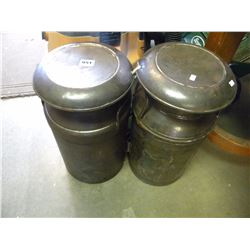 2 VINTAGE MILK CANS