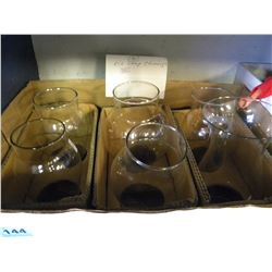 6 OIL LAMP CHIMNEYS