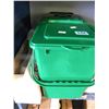 Image 1 : 2 GREEN GARBAGE PALES/BOX OF TOILET HANDLES