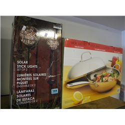 SET OF 2 SOLAR STICK LIGHTS & WOKK