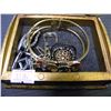 Image 1 : WOODEN BOX WITH 2 BRACELETS/RING/WATCH