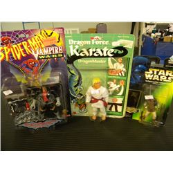 SPIDERMAN FIGURINE/DRAGON FORCE FIGURINE/SMALL STAR WARS FIGURINE SETS