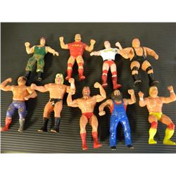 BOX OF WRESTLING FIGURINES