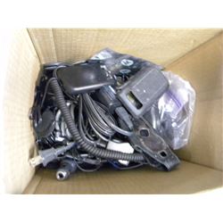 BOX OF MISC CASES/CHARGERS/POWER CORDS/ETC