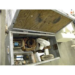 LARGE GALVANIZED CRATE WITH CONTENTS