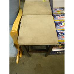 2 BROWN MICROFIBER BAR STOOLS