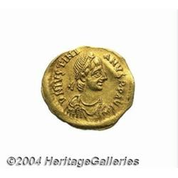 Justinian I. A.D. 527-565. AV tremissis (16