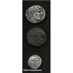 Lot of three miscellaneous Greek coins.